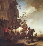 WOUWERMAN, Philips Hunters and Horsemen by the Roadside (mk05) oil on canvas